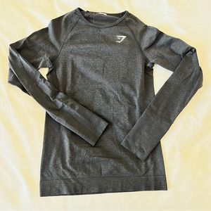 Gymshark Vital Seamless Long Sleeve Shirt - Black - Small